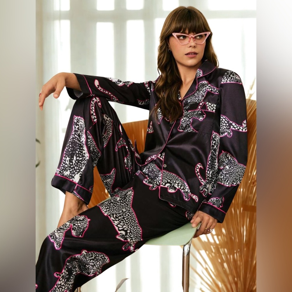NWOT Leopard Print Pajama Set size XL